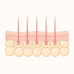 660nm red light absorbed near the skin surface